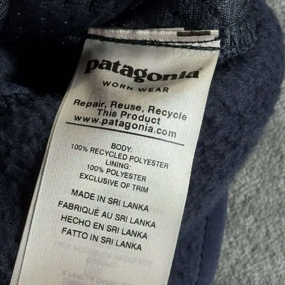 Patagonia Sz XXL Retro Pile Vest Navy Blue Mens Full Zip Gilet